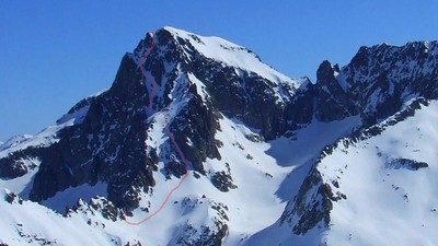 Vue de l'itinéraire depuis le pic d'Arriel. 