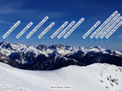 Pépoiri, Pano E sur la Vésubie: Gélas - Capelets - Montjoia ; début de la trav. sur Pétoumier Pépoiri, Pano E sur la Vésubie: Gélas - Capelets - Montjoia ; début de la trav. sur Pétoumier