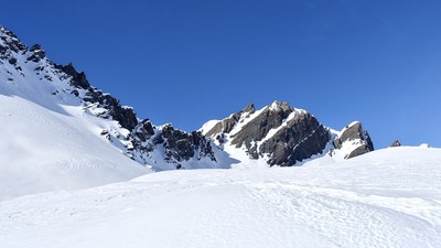 Col du Lac sans Fond - Versant NE et couloir SE de Mont de Fourclaz / Sommet des Rousses