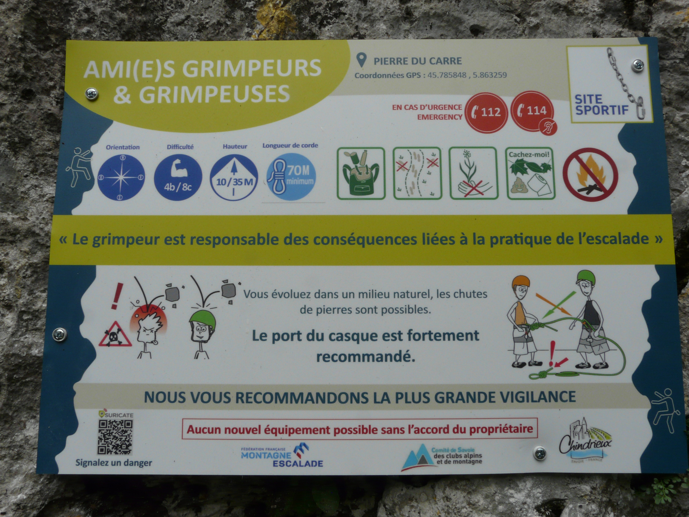 Panneau sur le site