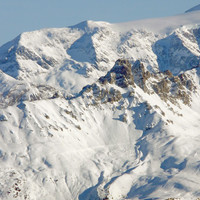 Aiguille du Fruit, sur fond de Dômes de la Vanoise