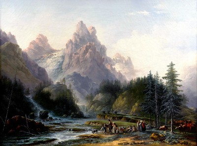 Wellhorn et Wetterhorn par Claude Louis Châtelet en 1777 Wellhorn et Wetterhorn par Claude Louis Châtelet en 1777