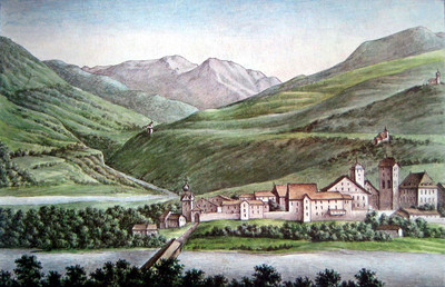 Llanz, en 1811 par Hans Konrad Escher von der Linth Llanz, en 1811 par Hans Konrad Escher von der Linth