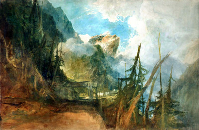 Vallée de la Reuss entre Amsteg et Wassen en 1815 par Turner