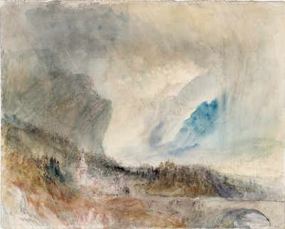 Tempête sur la route du Saint-Gothard en 1844 par Turner