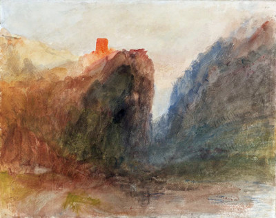 Entrée de la Via Mala par Turner en 1843