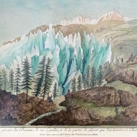 Glacier des Bossons et Aiguilles de Chamonix par M.T. Bourrit