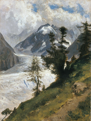 Mer de Glace et Tacul vus du Montanvers par G. Loppé en septembre 1887 Mer de Glace et Tacul vus du Montanvers par G. Loppé en septembre 1887