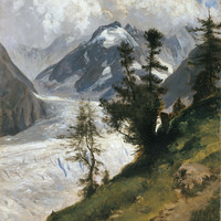 Mer de Glace et Tacul vus du Montanvers par G. Loppé en septembre 1887