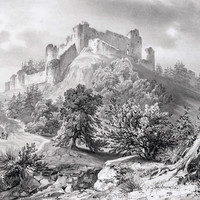 Ancien volcan et château de Mauzun Par Edmond Tudot
