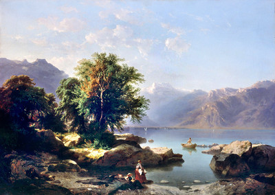 Léman et Dents du Midi par Alexandre Calame en 1849 Léman et Dents du Midi par Alexandre Calame en 1849