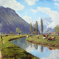 Dents du Midi et Grand Canal de la vallée du Rhône par Alfred Chavannes