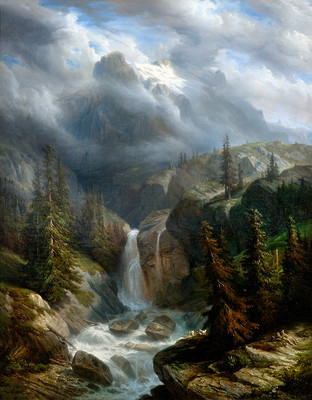 Wellhorn, Wetterhorn, Reichenbach en 1853 par François Diday Wellhorn, Wetterhorn, Reichenbach en 1853 par François Diday