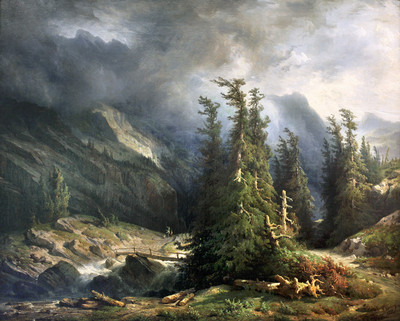 Route Handeck - Grimsel en 1855 par François Diday Route Handeck - Grimsel en 1855 par François Diday