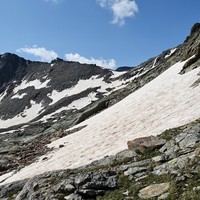 Vue arrière vers le col des Laures lors de la montée au col d'Arbolle