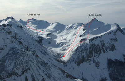 Vallon de l'Estrop, Roche Grande, Crête des Rayettes Vallon de l'Estrop, Roche Grande, Crête des Rayettes