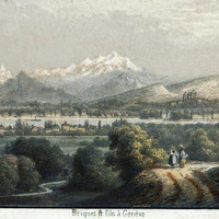 Genève, Mont Blanc, Léman vu de Genève par E. Lafon et Adrien Cuvillier