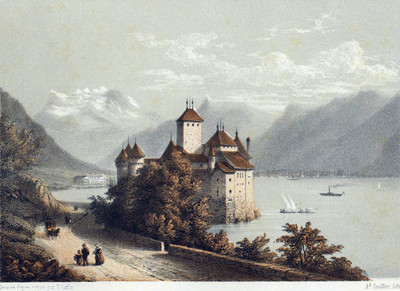 Dents du Midi, Château de Chillon, Léman par E. Lafon et Adrien Cuvillier