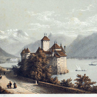 Dents du Midi, Château de Chillon, Léman par E. Lafon et Adrien Cuvillier