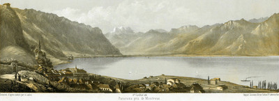 Dents du Midi, Léman vud de Montreux par E. Lafon et Adrien Cuvillier