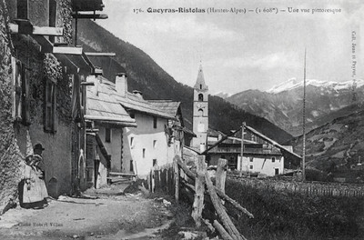 Ancien Ristolas détruit par les crues de Juin 1957 (CPA)