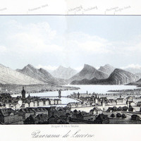Lucerne et son lac par Jean Dubois (dessin) et Victor Petit (litho)