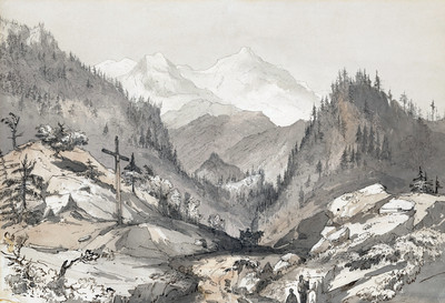 Entrée de la vallée de Chamonix par Charles Annesley Entrée de la vallée de Chamonix par Charles Annesley
