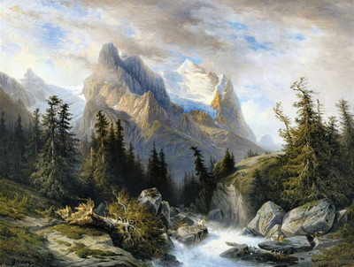 Rosenlaui, Wellhorn, Wetterhorn en 1863 par François Diday Rosenlaui, Wellhorn, Wetterhorn en 1863 par François Diday