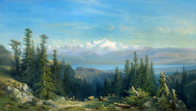 Mont Blanc vu du Jura en 1855 par François Diday Mont Blanc vu du Jura en 1855 par François Diday