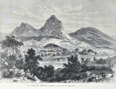 Schwytz et les Mythen vers 1850 (GRV)