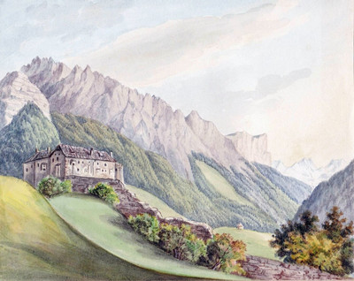 Château Gruttenstein, Bad Reichenhall, Bavière, par Wilhelm Leifer Château Gruttenstein, Bad Reichenhall, Bavière, par Wilhelm Leifer