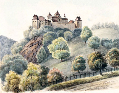 Château Steyersberg proche de Warth, Neunkirchen, par Wilhelm Leifer Château Steyersberg proche de Warth, Neunkirchen, par Wilhelm Leifer