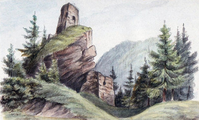 Château Grimmenstein, Pittental, par Wilhelm Leifer Château Grimmenstein, Pittental, par Wilhelm Leifer