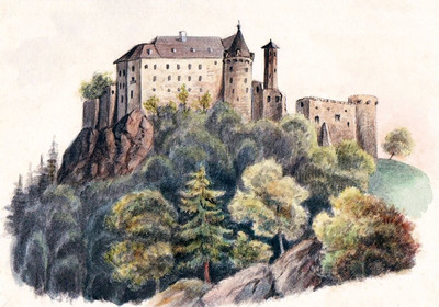 Château Hohenegg, Dunkelsteinerwald, Hafnerbach, par Wilhelm Leifer Château Hohenegg, Dunkelsteinerwald, Hafnerbach, par Wilhelm Leifer