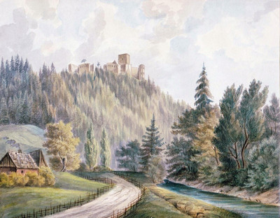 Château Gösting, Graz, Styrie, par Wilhelm Leifer Château Gösting, Graz, Styrie, par Wilhelm Leifer