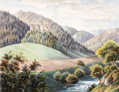 Château Reifenstein, Pöls-oberkurzheim, Styrie, par Wilhelm Leifer Château Reifenstein, Pöls-oberkurzheim, Styrie, par Wilhelm Leifer