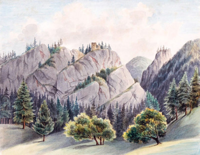 Burgruine Schrattenstein Schrattenbach, par Wilhelm Leifer Burgruine Schrattenstein Schrattenbach, par Wilhelm Leifer