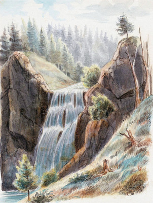 Cascade d'Ötscher Pfarrwald Alpes d'Ybbstal, par Wilhelm Leifer Cascade d'Ötscher Pfarrwald Alpes d'Ybbstal, par Wilhelm Leifer