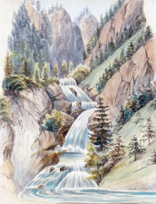 Cascade Meisenbach, Ötscher, Alpes d'Ybbstal, par Wilhelm Leifer Cascade Meisenbach, Ötscher, Alpes d'Ybbstal, par Wilhelm Leifer