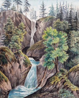 Cascade du Fallbach, Pyhrn-Priel, Pyhrgas, par Wilhelm Leifer Cascade du Fallbach, Pyhrn-Priel, Pyhrgas, par Wilhelm Leifer