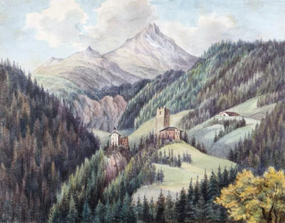 Château Falkenstein, Obervellach, Mölltal, Groneck, par Wilhelm Leifer Château Falkenstein, Obervellach, Mölltal, Groneck, par Wilhelm Leifer