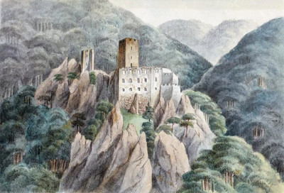 Château Raubenstein, Helenental, Baden, près de Vienne, par Wilhelm Leifer Château Raubenstein, Helenental, Baden, près de Vienne, par Wilhelm Leifer
