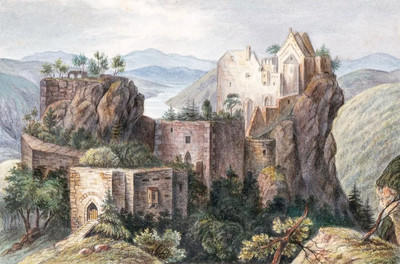 Burgruine Aggstein, Donau, Wachau, Schönbühel-Aggsbach, par Wilhelm Leifer Burgruine Aggstein, Donau, Wachau, Schönbühel-Aggsbach, par Wilhelm Leifer