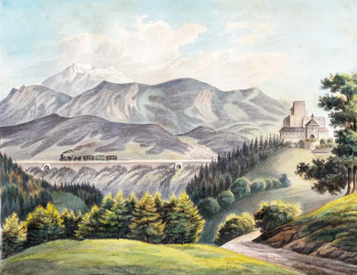 Burg Wartenstein, Raach am Hochgebirge Schneeberg, par Wilhelm Leifer Burg Wartenstein, Raach am Hochgebirge Schneeberg, par Wilhelm Leifer