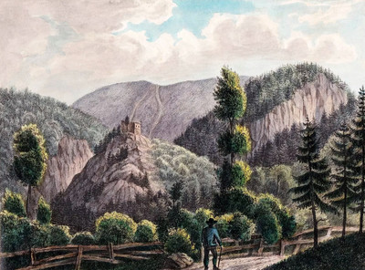 Burg Scheuchenstein, Miesenbach, Wiener Neustadt-Land, par Wilhelm Leifer Burg Scheuchenstein, Miesenbach, Wiener Neustadt-Land, par Wilhelm Leifer