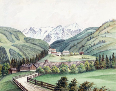 Jochberg gegen die Tauern und dem Gr. Venediger, par Wilhelm Leifer Jochberg gegen die Tauern und dem Gr. Venediger, par Wilhelm Leifer
