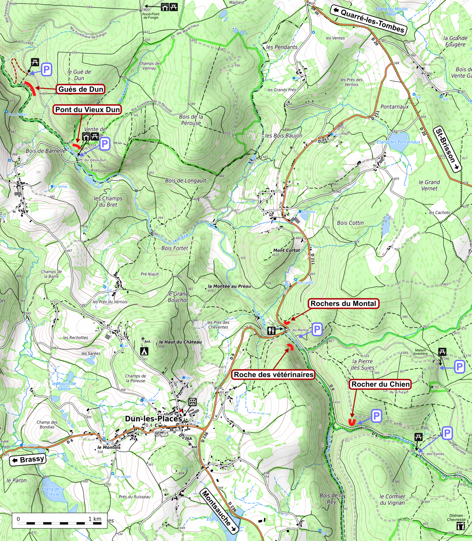 Situation escalade Dun-les-Places