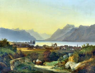 Les Dents du Midi vues de Vevey par François Diday Les Dents du Midi vues de Vevey par François Diday