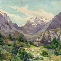  Pizzi di Maroz, Piz Duan et Gletscherhorn, Piz Predarossa, Piz Mungiroi vus de maloja en 1869