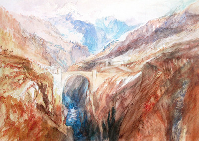 Pont Vittorio Emanuele II sur l'ancienne route du Petit Saint Bernard par Turner